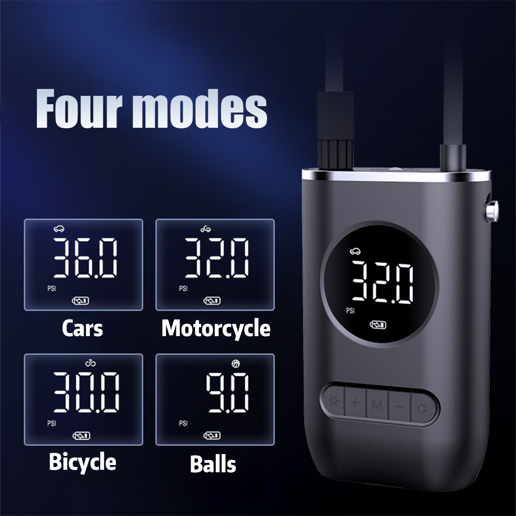 Portable Cordless Car Tyre Inflator – USB Rechargeable Electric Air Pump